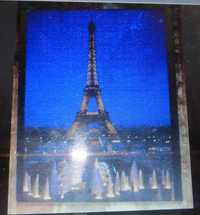 Antiguidades Quadro Torre Eiffel, c/vidro c/ 1000 peças - Medida 40X50