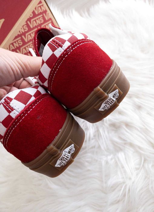 sneakersy, vansy, unisex, szachownica, kratka, old skool, checker red