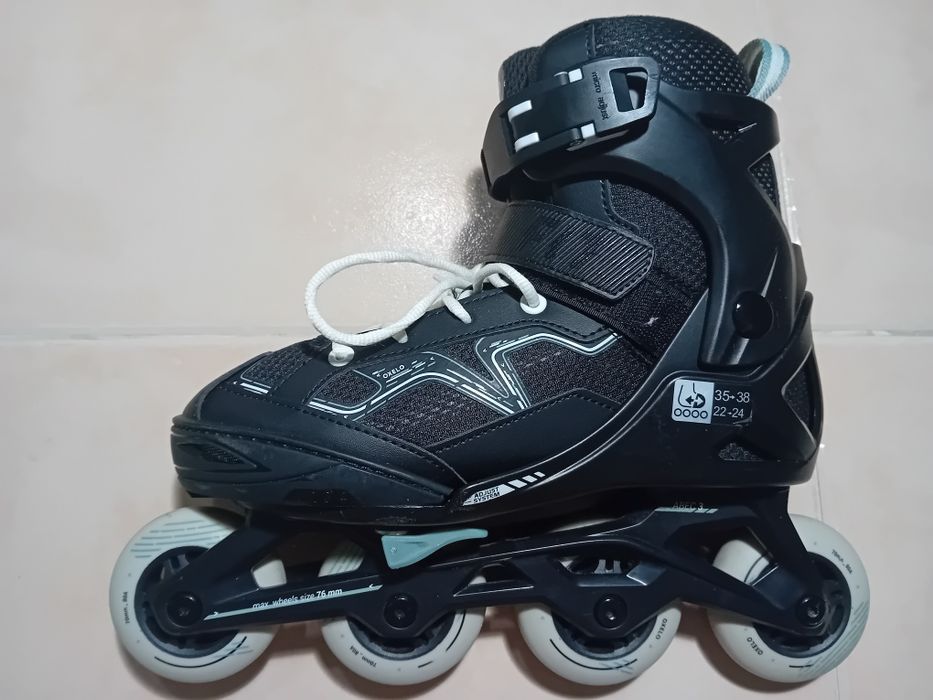 Patins de criança fit 3 jr preto caqui 35-38