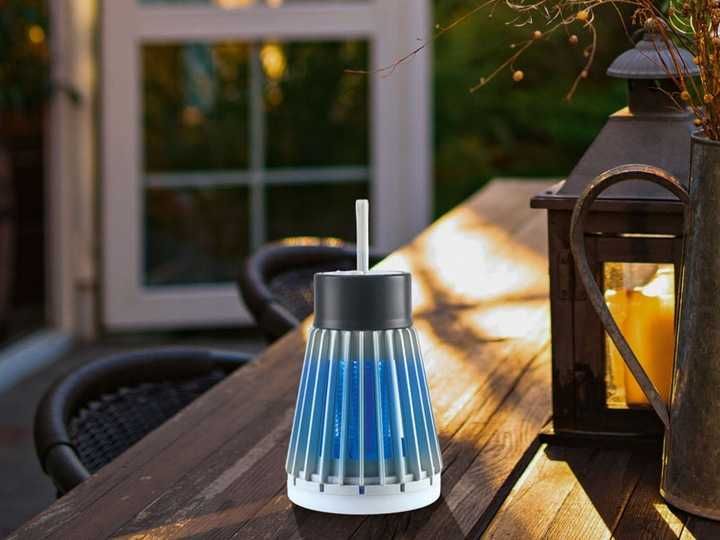 Lampa na komary na akumulator + światło LED 2w1 Kempingowa