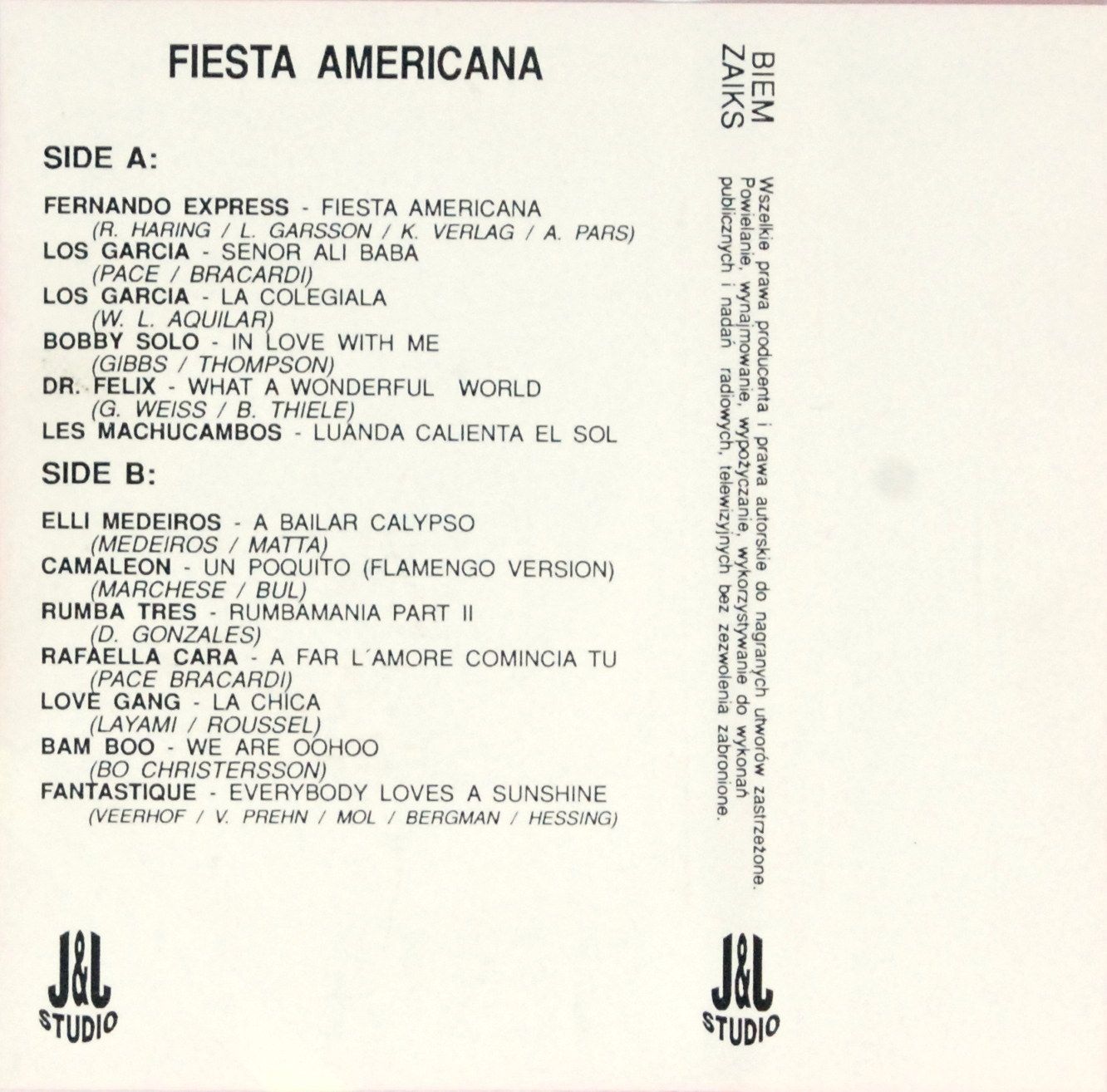 VA - Fiesta Americana (Studio J&J) (kaseta) BDB