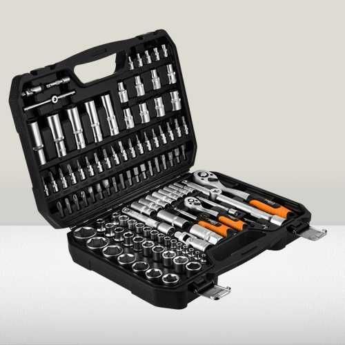 Klucze nasadowe Neo Tools 110 elementów 1/2" + 1/4" zestaw narzędzi