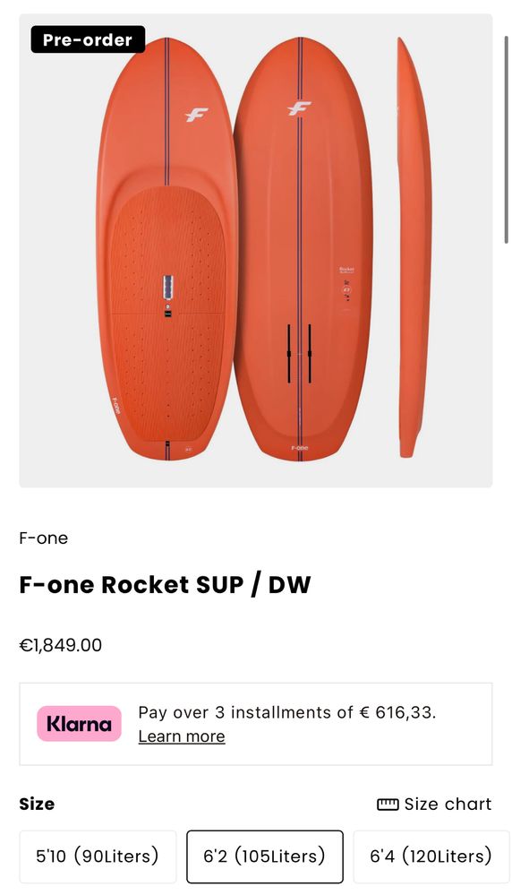 F ONE Rocket Sup Downwind 6’2