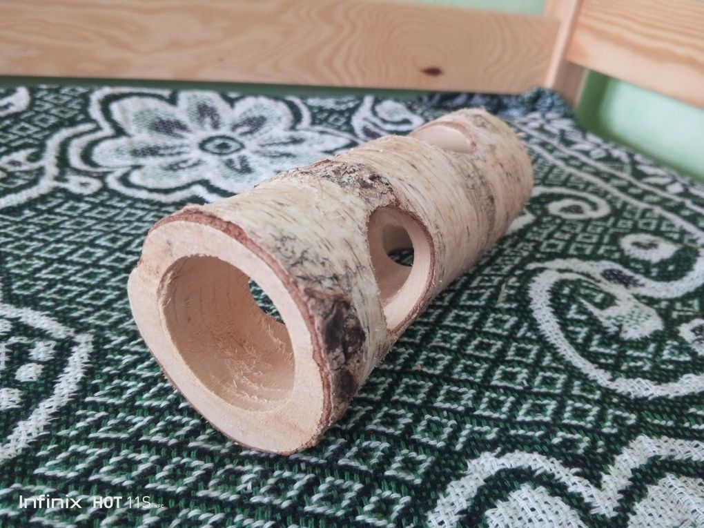 Tunel z brzozy 15cm dla chomika/myszy