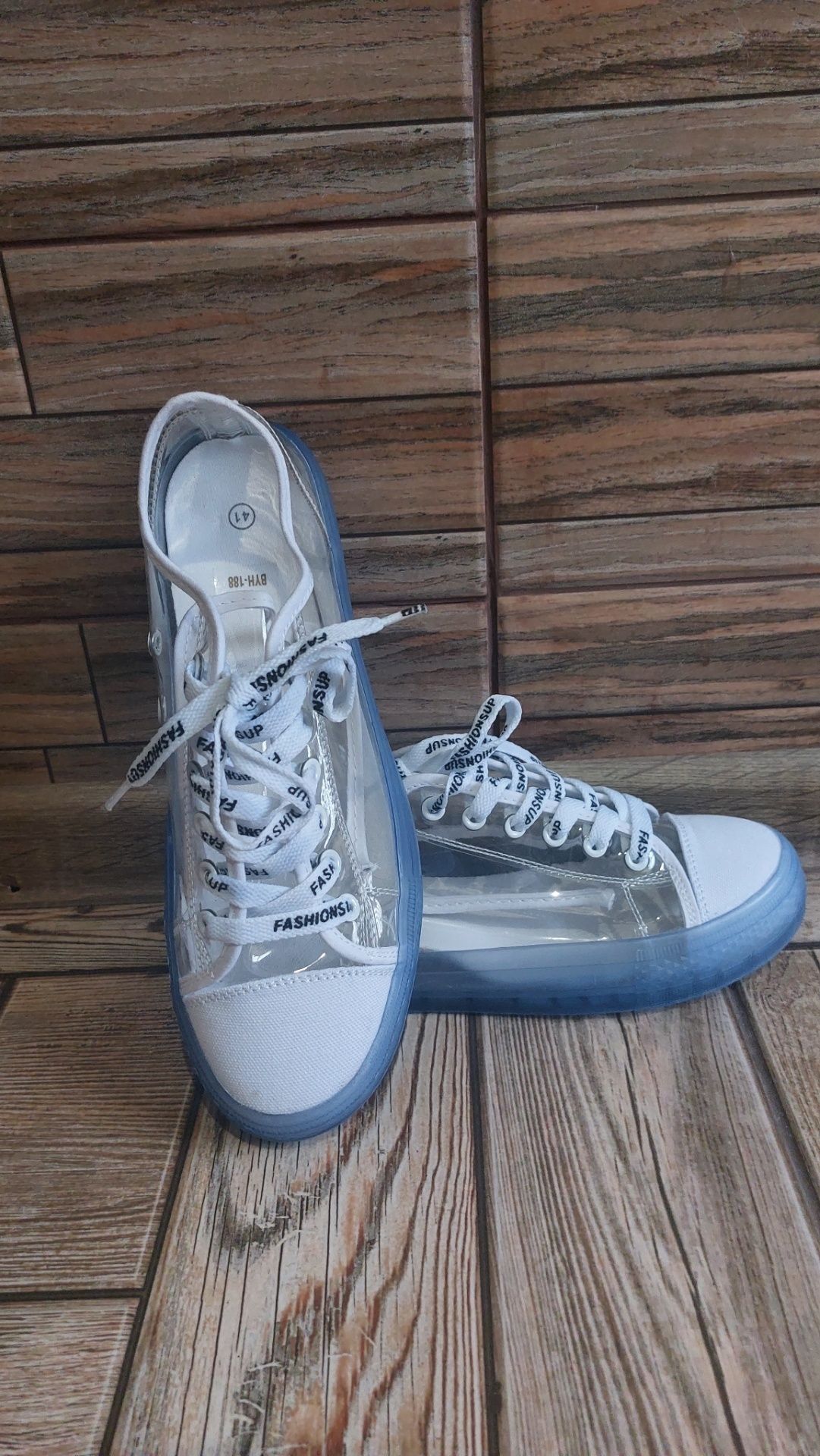 Нові прозорі кросівки кеди_силікон з котоном 40-41 розмір