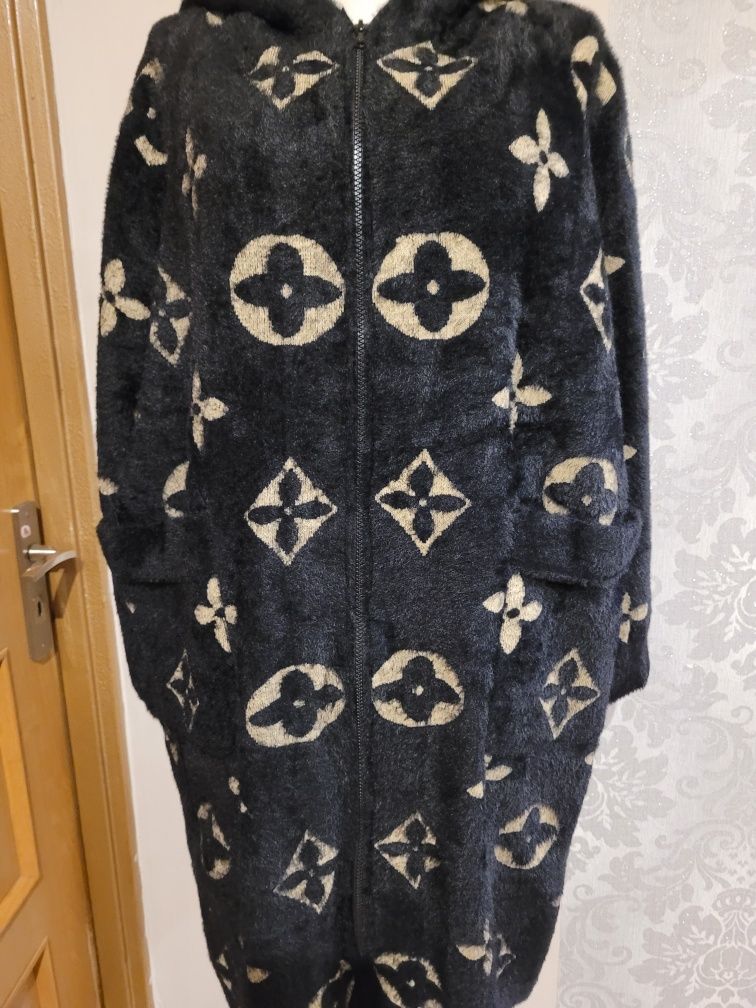 Alpaka/płaszczyk suwak plus size oversize