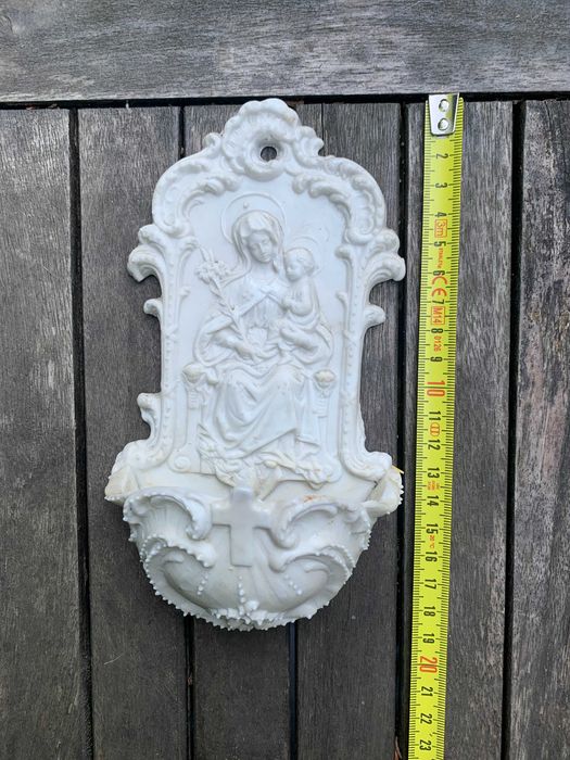 stara porcelanowa biskwitowa kropielnica, antyk