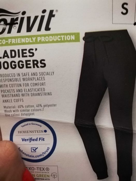 Nowe czarne spodnie dresowe dres crivit 36 38 s m s/m joggery joggersy