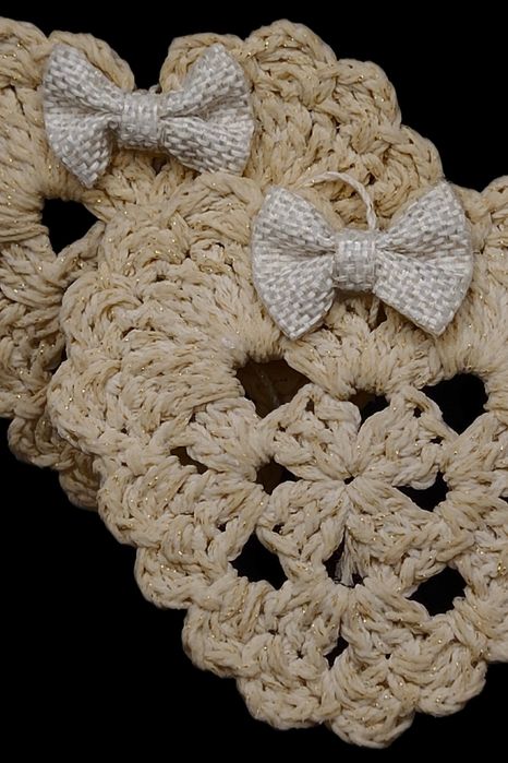 Serduszka zawieszki choinkowe ręcznie wykonane 2szt