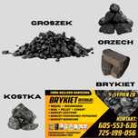 Węgiel Kamienny Kostka, Orzech, Groszek Plus oraz Brykiet Torfowy