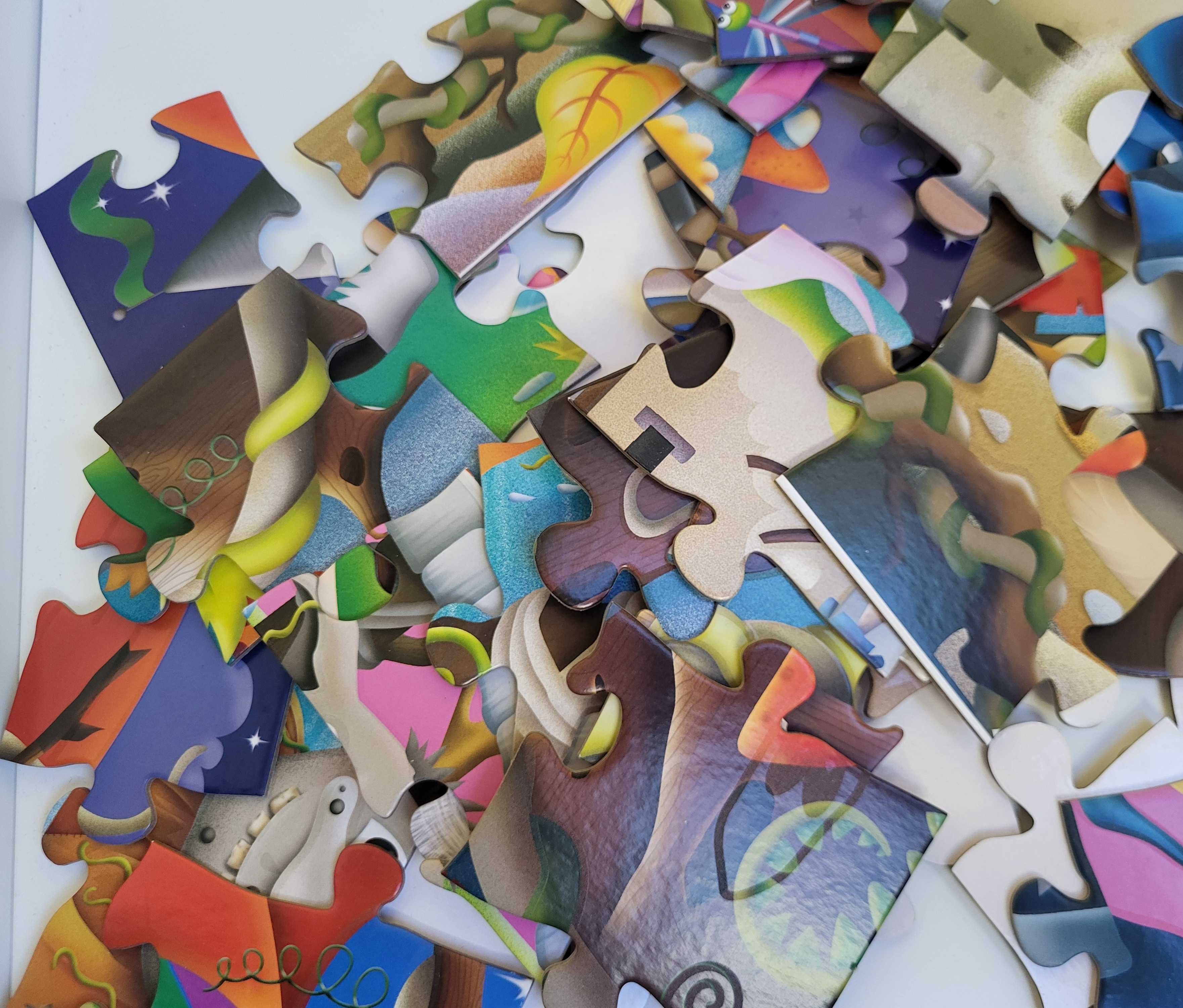 Grube duże Puzzle świecące 100 el Double jednorożecFantasy eco trefl