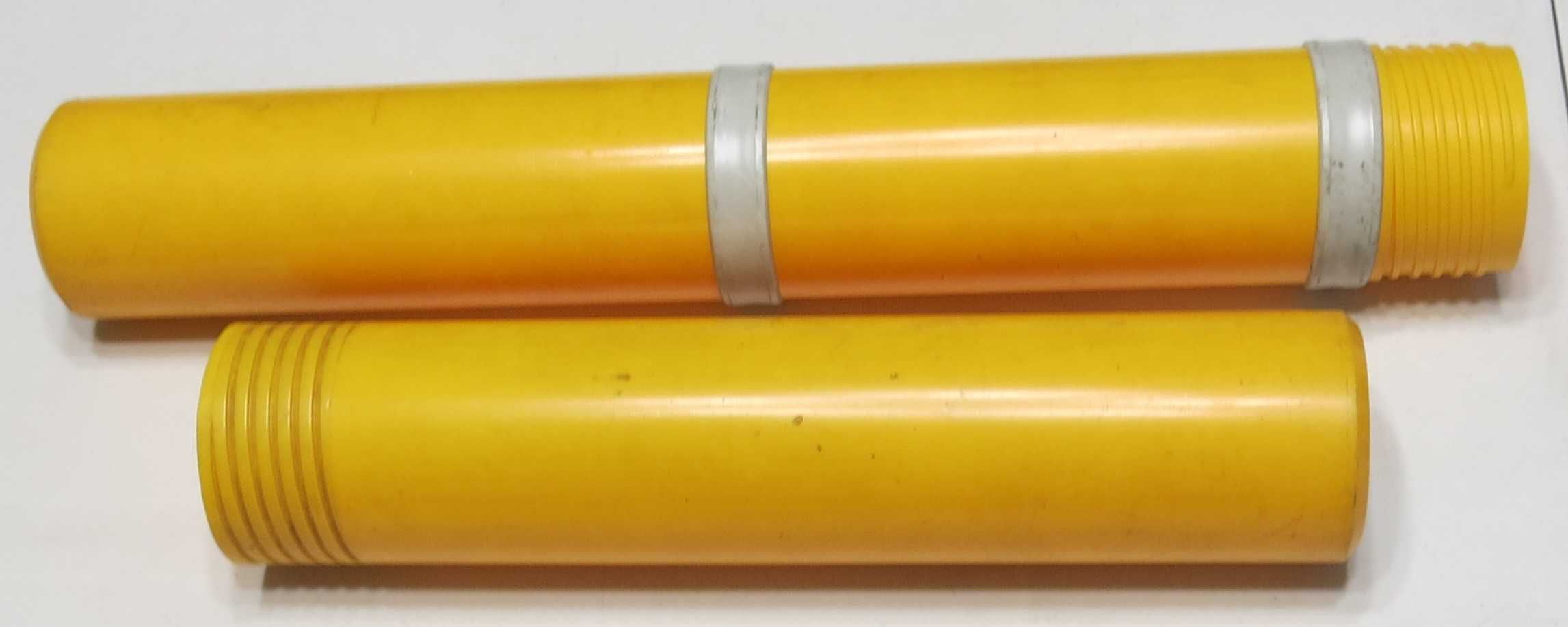 Tuba kreślarska 74x7,5 cm firmy Leniar, plastikowa, żółta, skręcana,