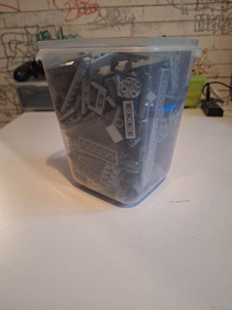 Szaro czarne klocki lego luz 200g