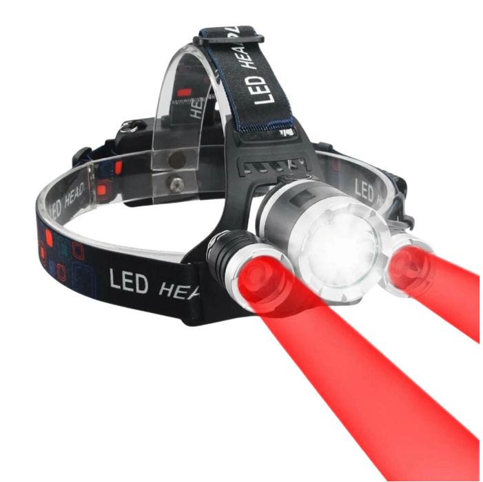 Фонарь налобный(White+Red), Li-Ion аккум. ліхтарі БЕЗКОШТОВНА ДОСТАВКА