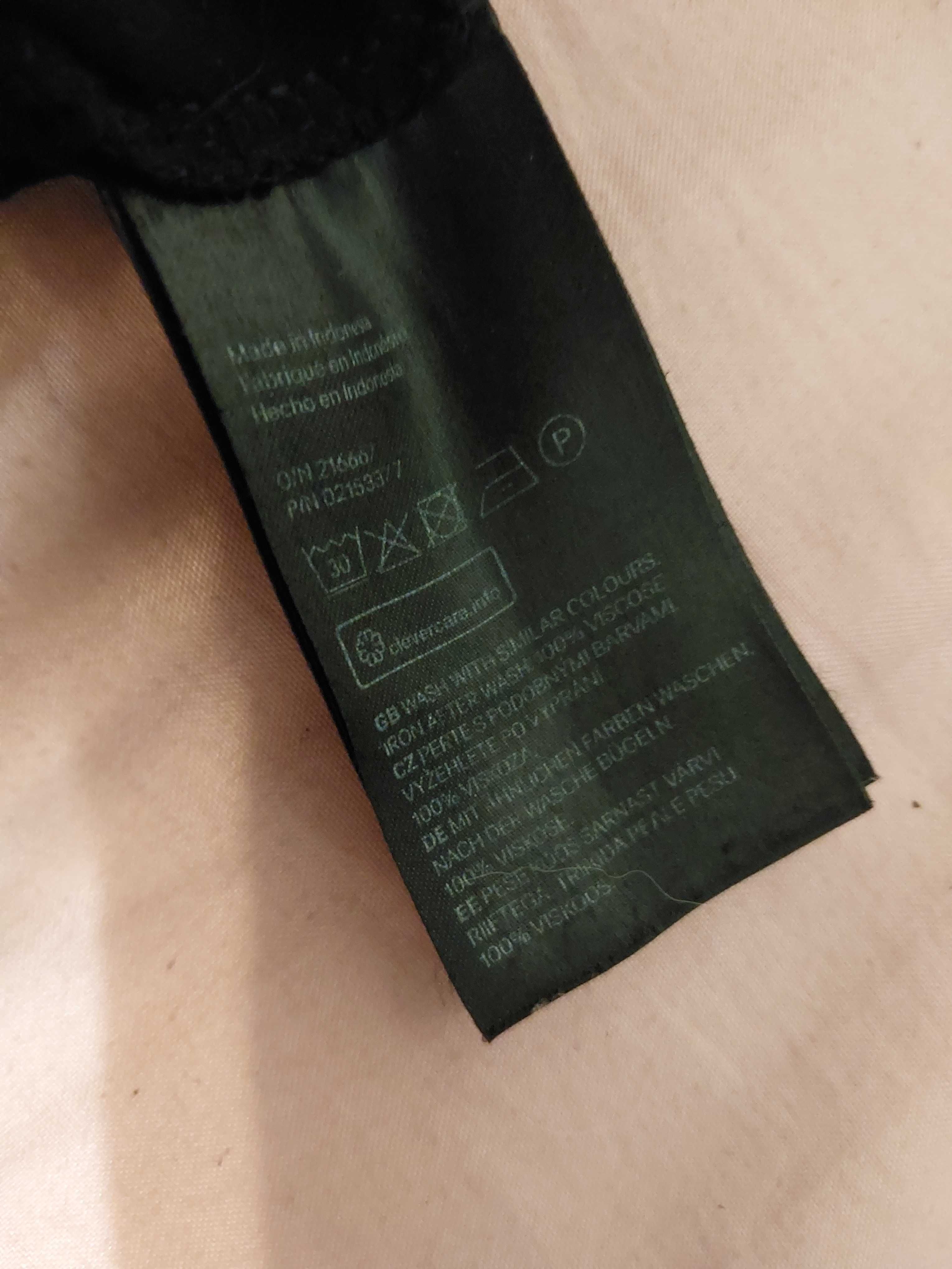 Czarny top z kieszonką i okrągłym dekoltem, divided, XS, z kieszonką