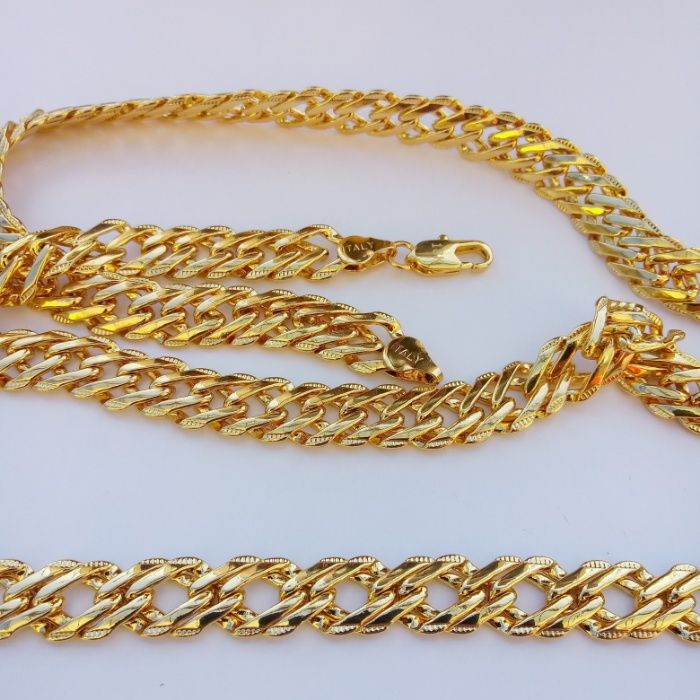 Złoty łańcuszek plus złota bransoletka,grawer,18k,750,ITaly,NOWY,ROMBO