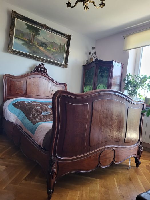 Łóżko ludwik drewniane