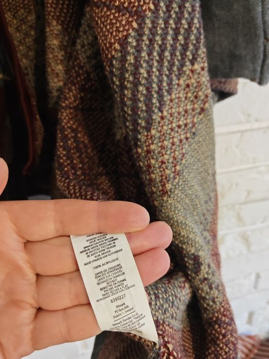 Oversize obszerny sweter kardigan narzutka Boho etno aztecki