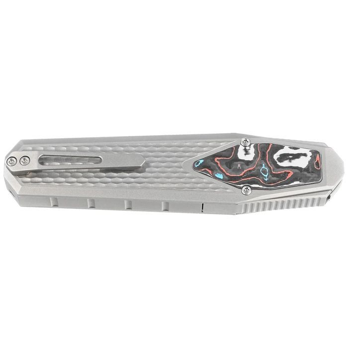 Nóż grawitacyjny Remette Swordfish Titanium / Red Blue Carbon Fiber, P