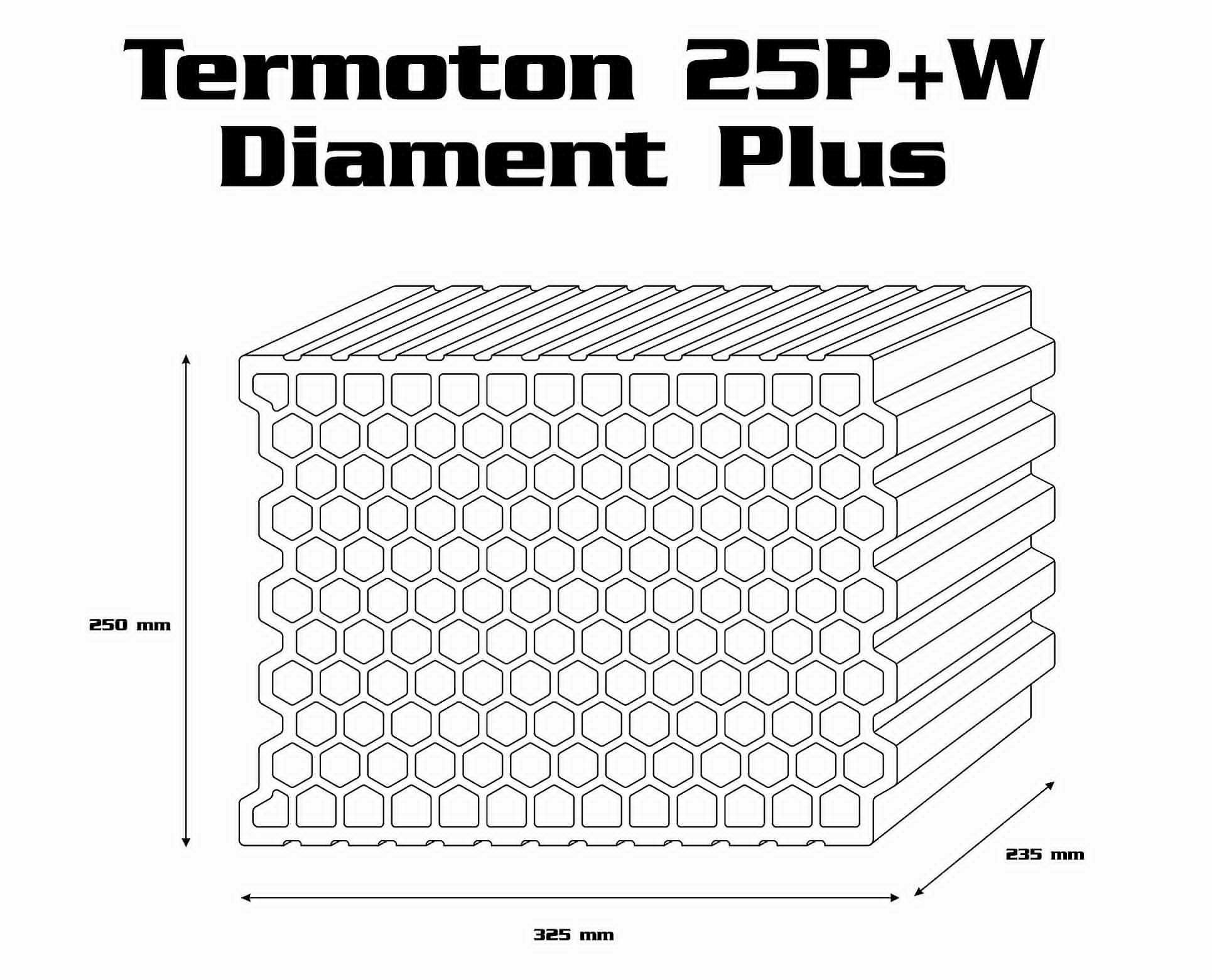 TERMOton P+W 25 DIAMENT Plus Λ = 0,158 W/(mK) Najcieplejszy pustak