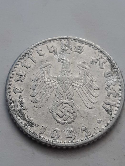 Niemcy III Rzesza 50 fenigów, pfennig 1942 rok mennica E