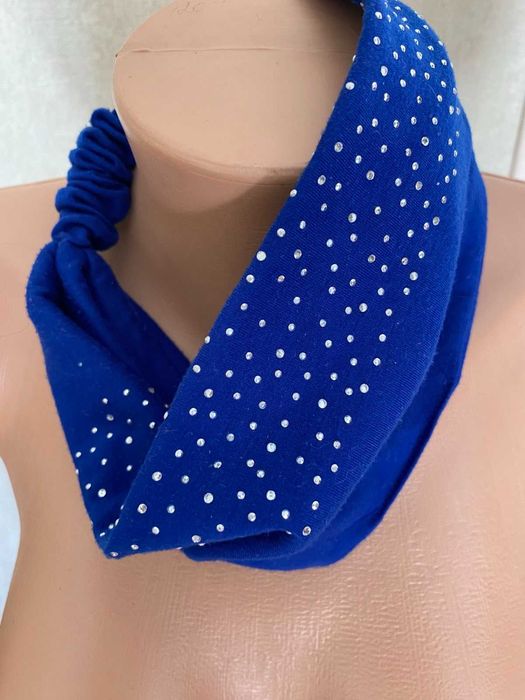 Повязка на голову, трикотаж, колір синій, віддам