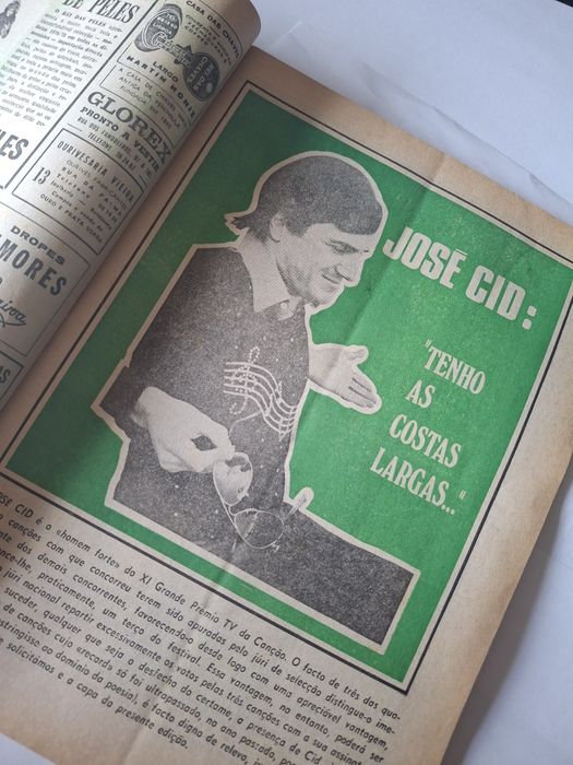 Revista radio televisão 1974 capa José Cid