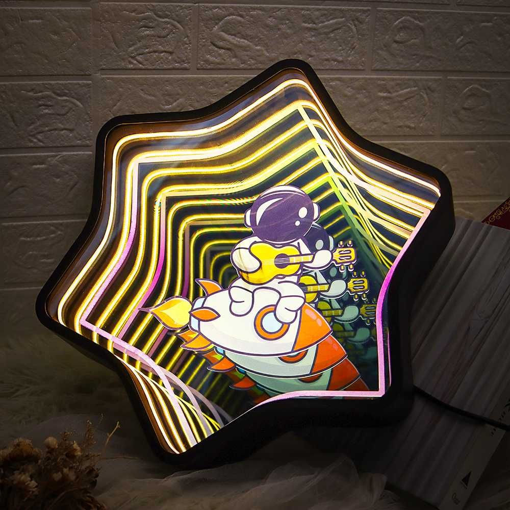 Espelhos Efeito Túnel Infinito Néon LED Personalizados- Fabrico Manual