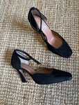 Buty na obcasie pantofelki zamsz naturalny 39