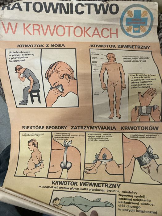 Plakat PRL zdrowie zielony