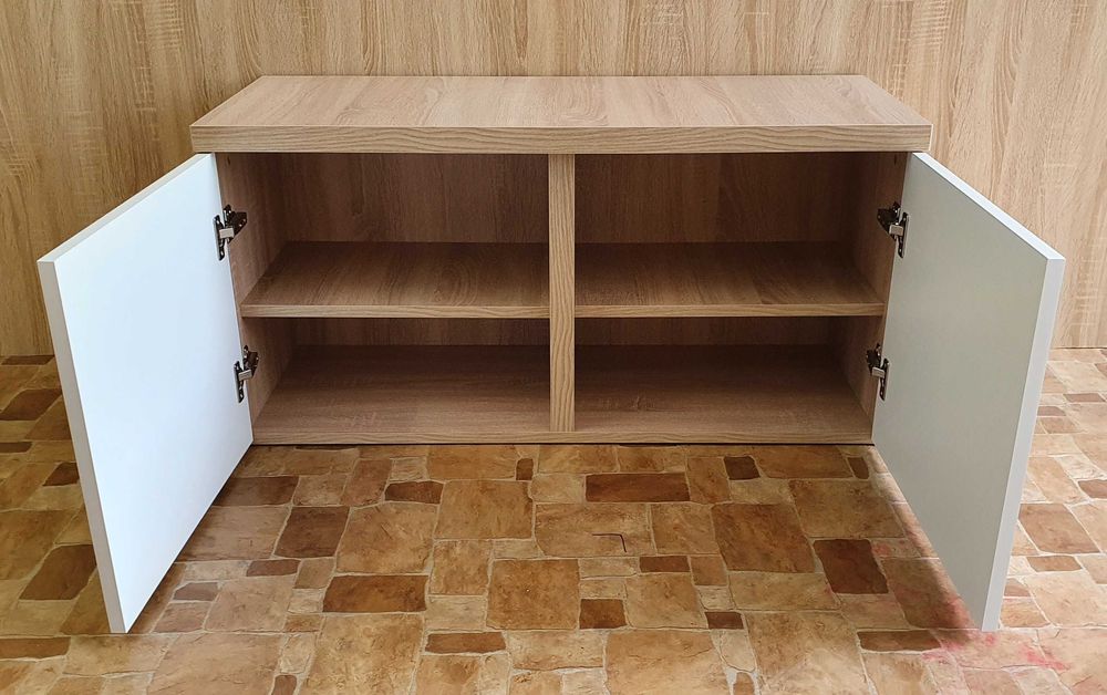 Szafka pod akwarium 80x40x70cm sonoma+białe blat36przegr