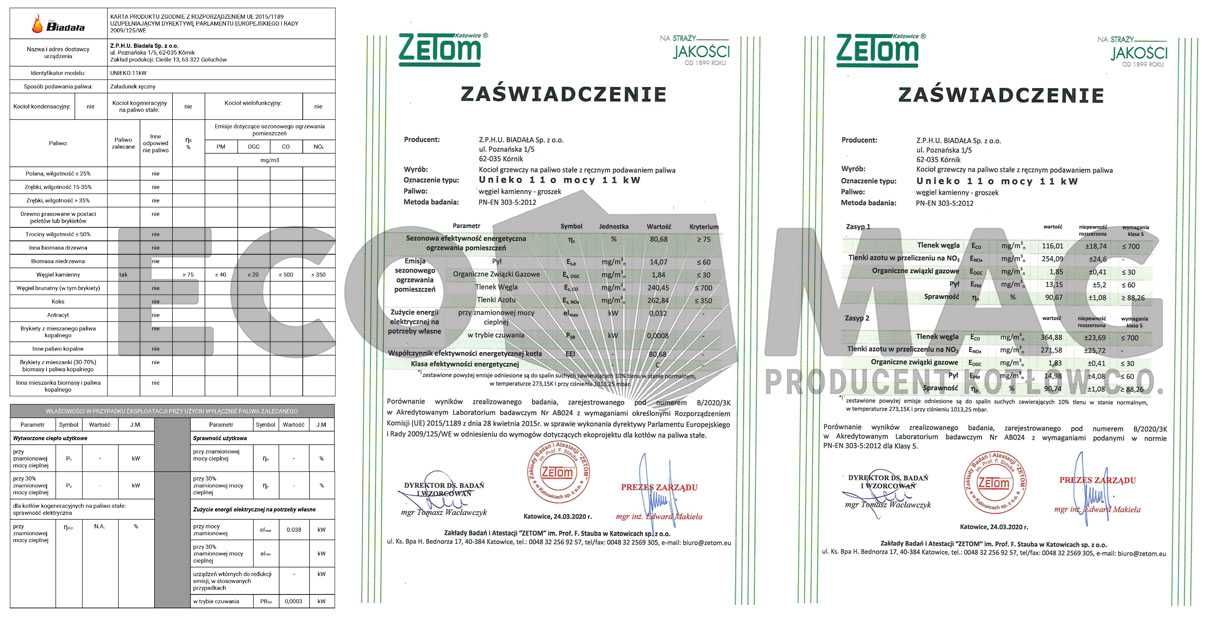 UNIEKO 11  kW Kotły węglowe piec, kocioł 5 KLASA - ECODESIGN