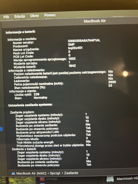 Apple Macbook Air 13 2020 komplet srebrny