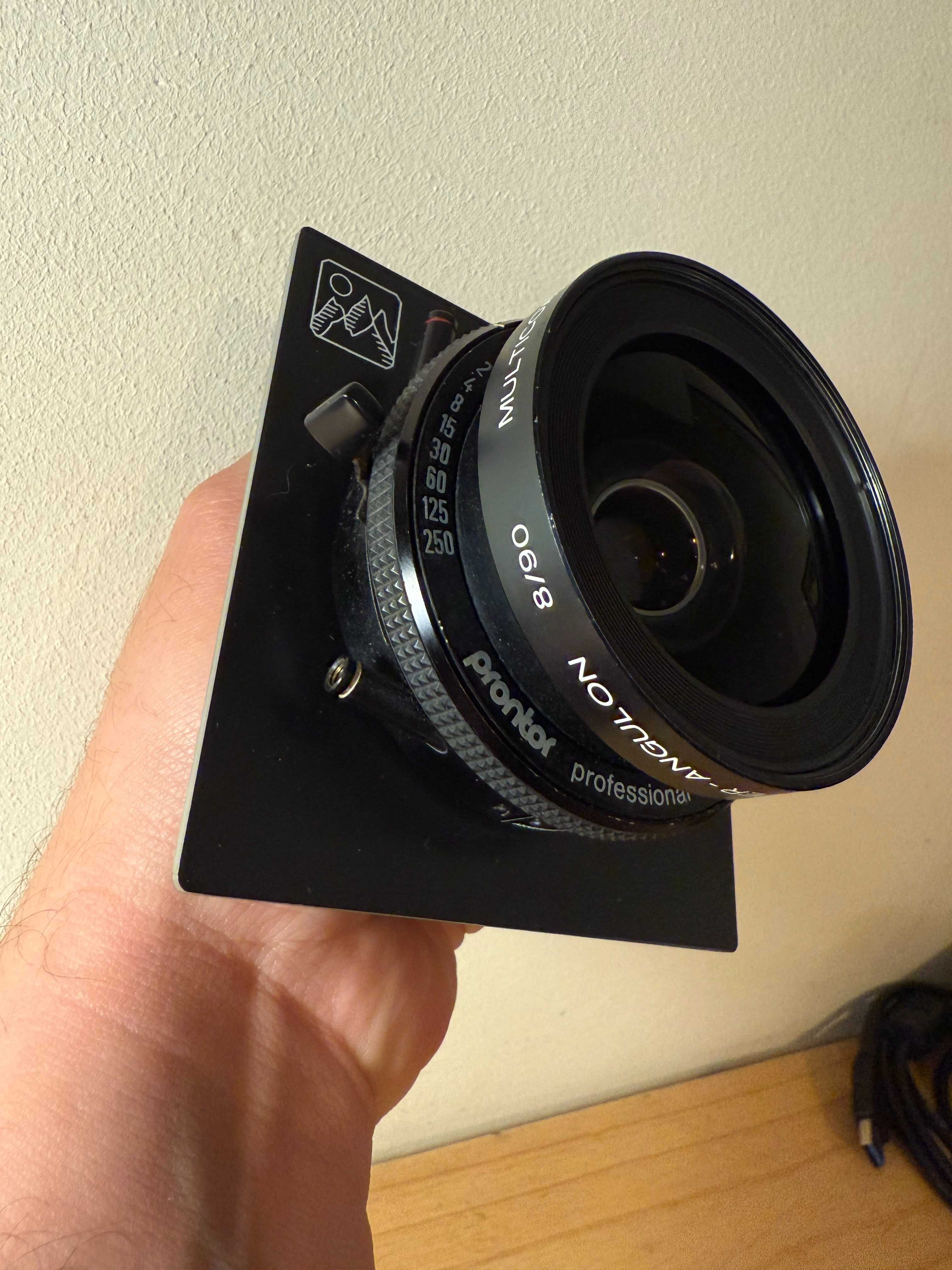 kit camara grande formato 4x5 inch com lentes e tripé