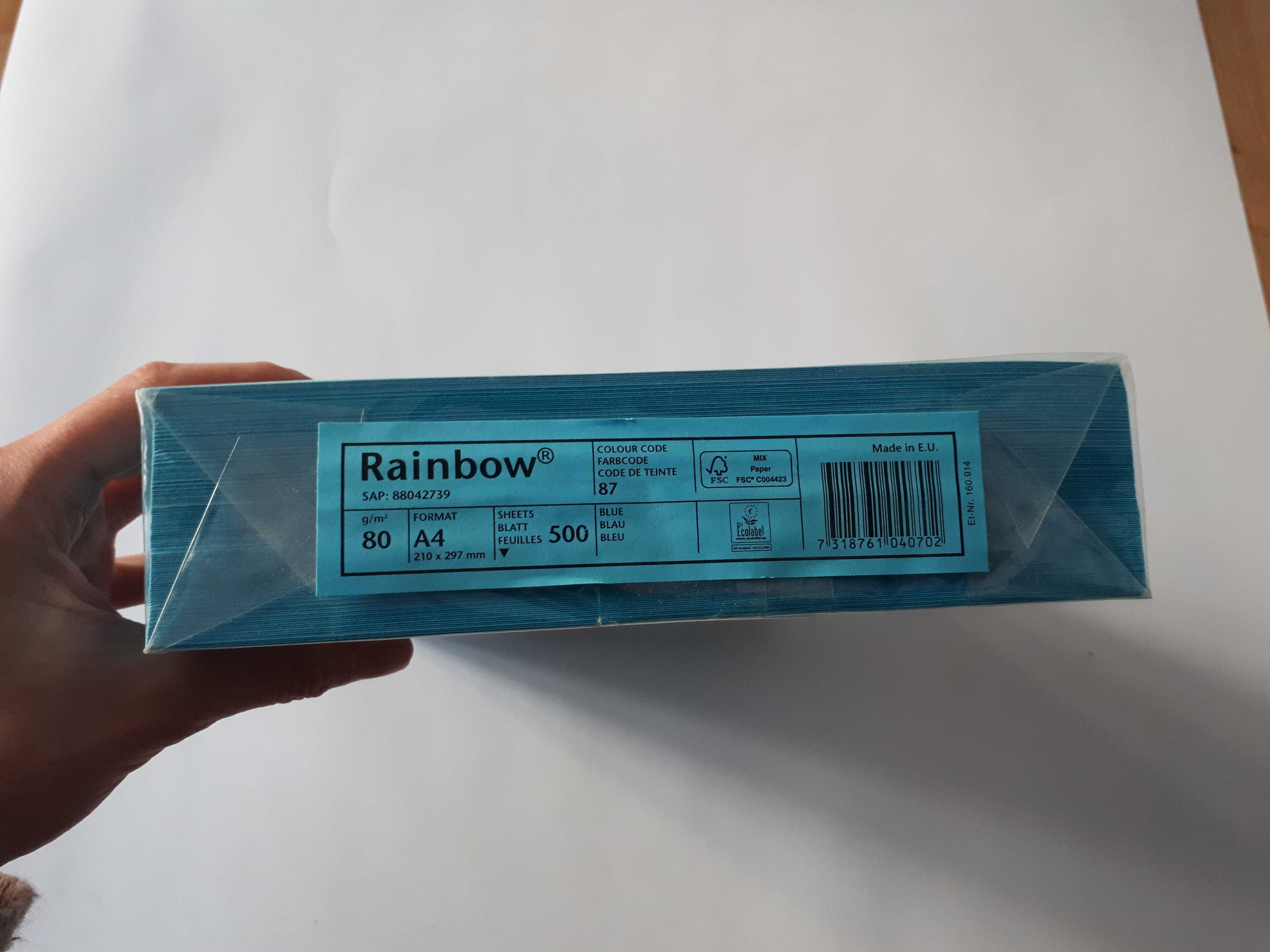 Nowy papier RAINBOW, A4, 500 kartek, 80g/m2, kolor Blue