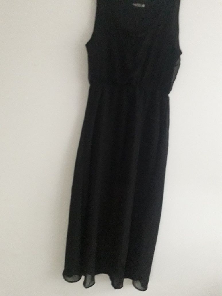 Długa wieczorowa elegancka czarna sukienka L-XL casual suknia maxi
