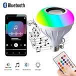 Só 6,99! Lâmpada E27 LED com comando, Bluetooth e coluna! Novas