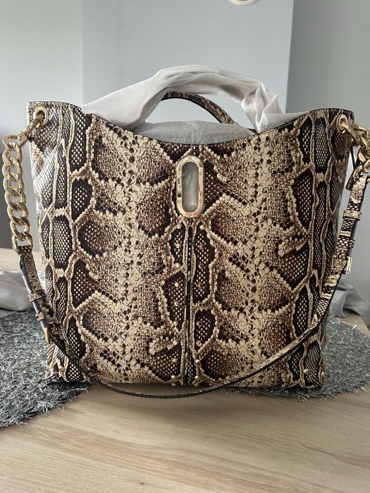 NOWA duza skorzana Torebka Aktowka MICHAEL KORS z nitami