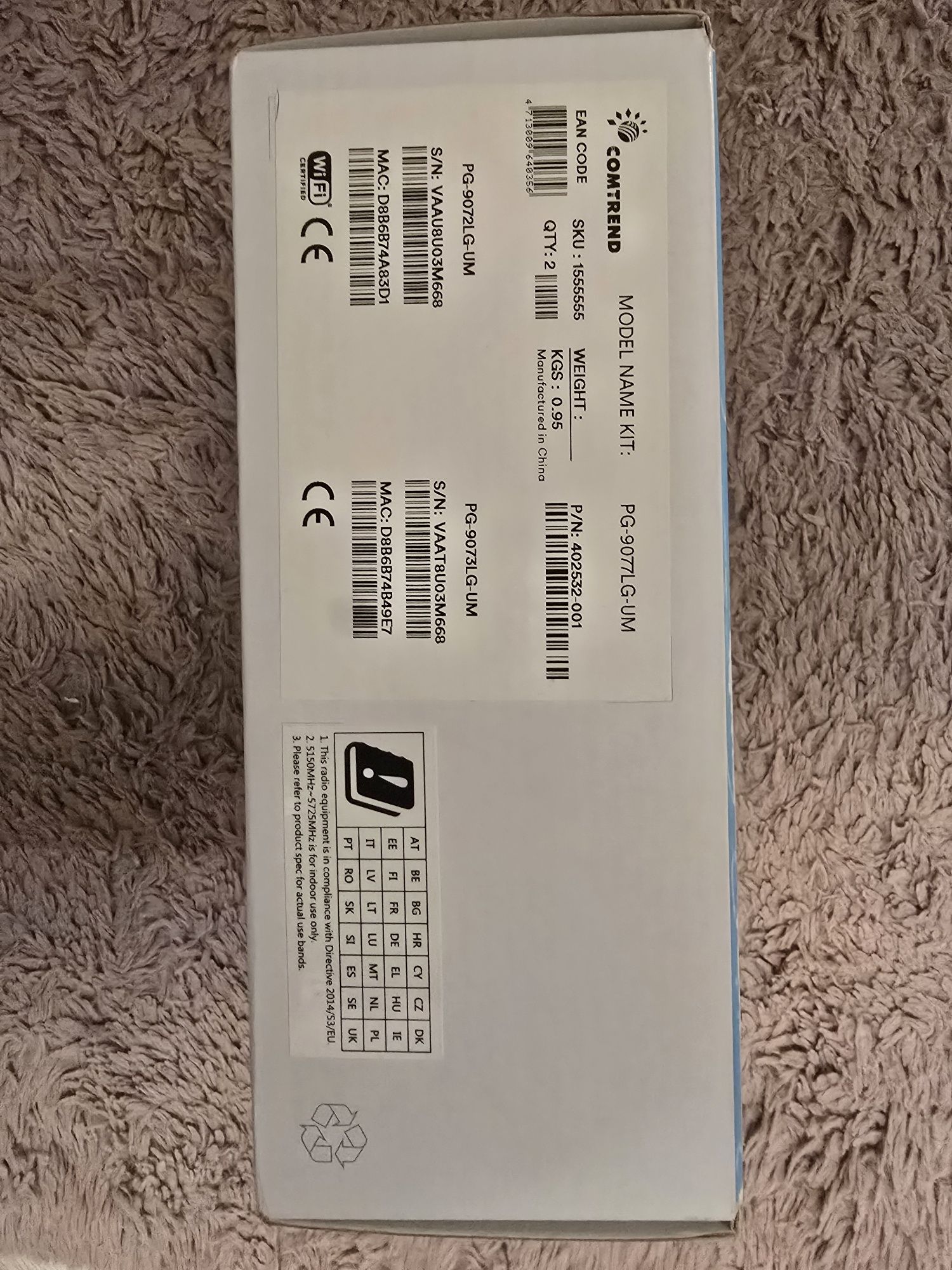 Zestaw 2x transmiterów sieciowych WiFi Powerline wzmacniacze sygnału