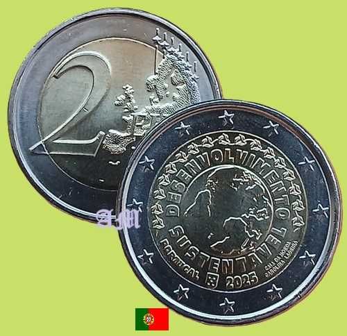 PORTUGAL 2€ Rolo moedas Desenvolvimento Sustentável
