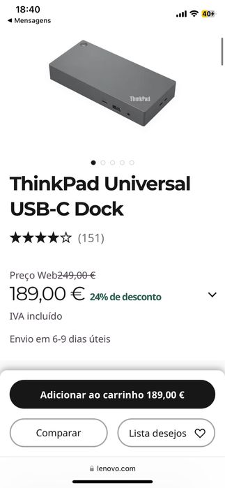 Lenovo ThinkPad Universal Dock USB-C