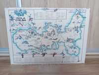 Stara mapa wyspy Elba Isola D'Elba Printed in Italy SAIGA Genova Retro