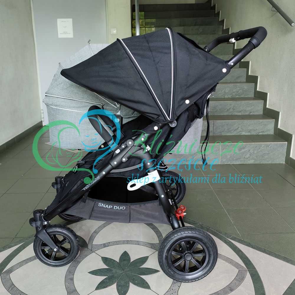 Wózek dla rodzeństwa Valco Baby Snap Duo Sport czarno - szary