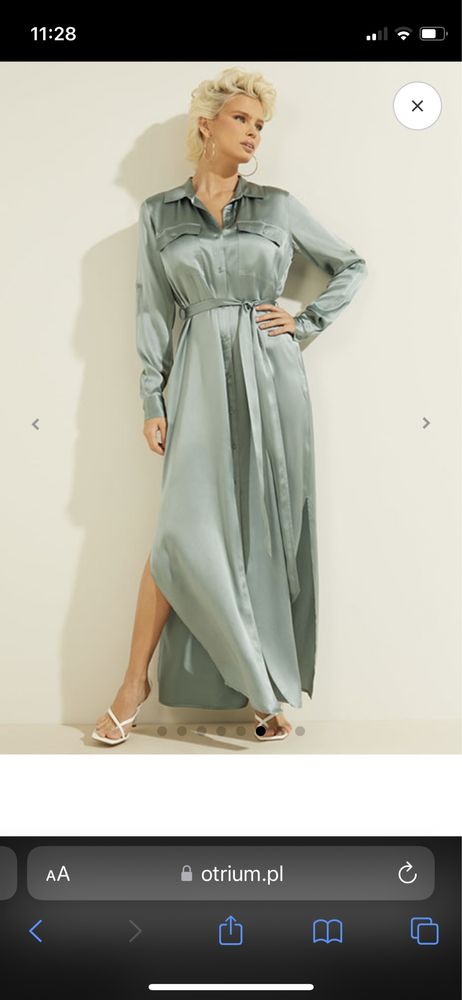 Marciano by Guess nowa jedwabna sukienka miętowa