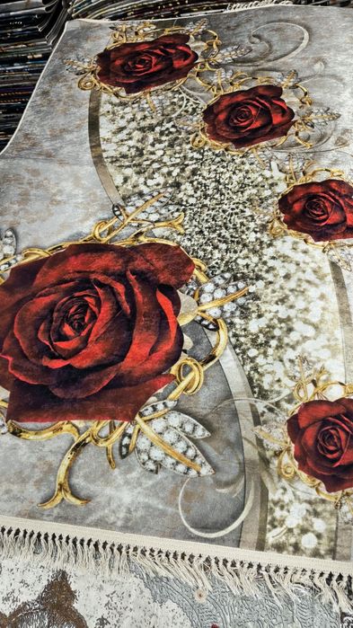 Dywan chodnik róże 120x180cm dwa wzory diamenty lub okrąg