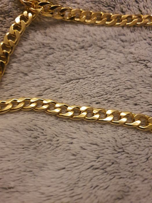 Złoty Łańcuszek Męski Szeroki Pancerka Stal Prezent