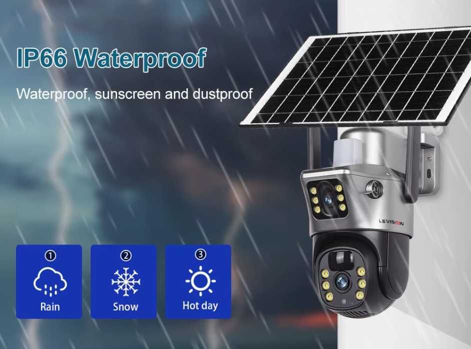Kamera Solarna Zewnętrzna Podwójna 4G na kartę SIM UltraHD Akumulator