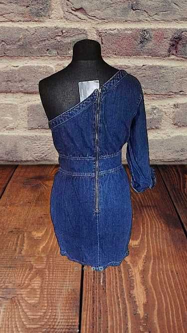 sukienka na jedno ramię jeans