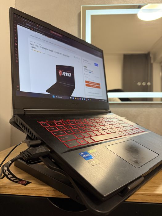 MSI GF63 i5-11400H 16GB 512SSD RTX3050 15.6'' 144Hz