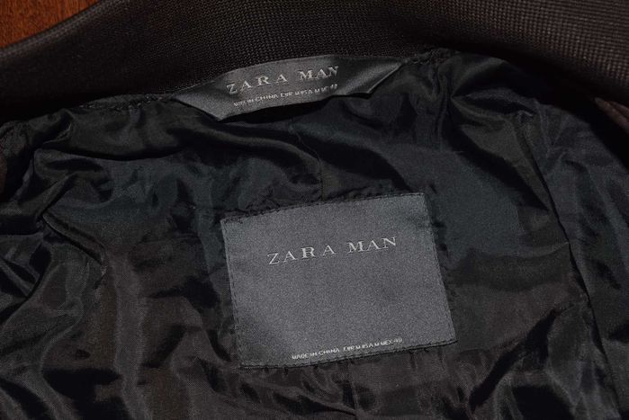 Zara Man Leather Suede Jacket (Мужская Кожаная Замшевая Куртка Бомбер